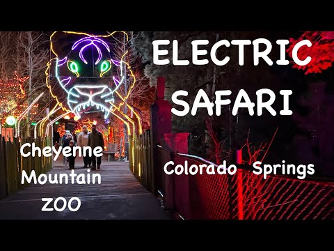 COLORADO SPRINGS | ELECTRIC SAFARI | CHEYENNE MOUNTAIN ZOO | 4K |2024|  #christmaslights #walktour